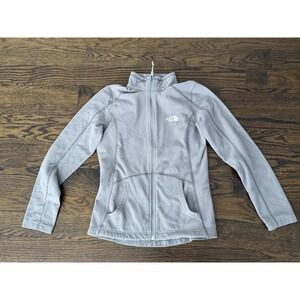 The North Face TNF Fleece Jacket Women Small Full Zip Base layer Warm Gray